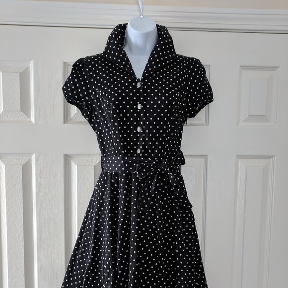 H&R Dresses & Skirts - Black with white polka dot - Retro dress